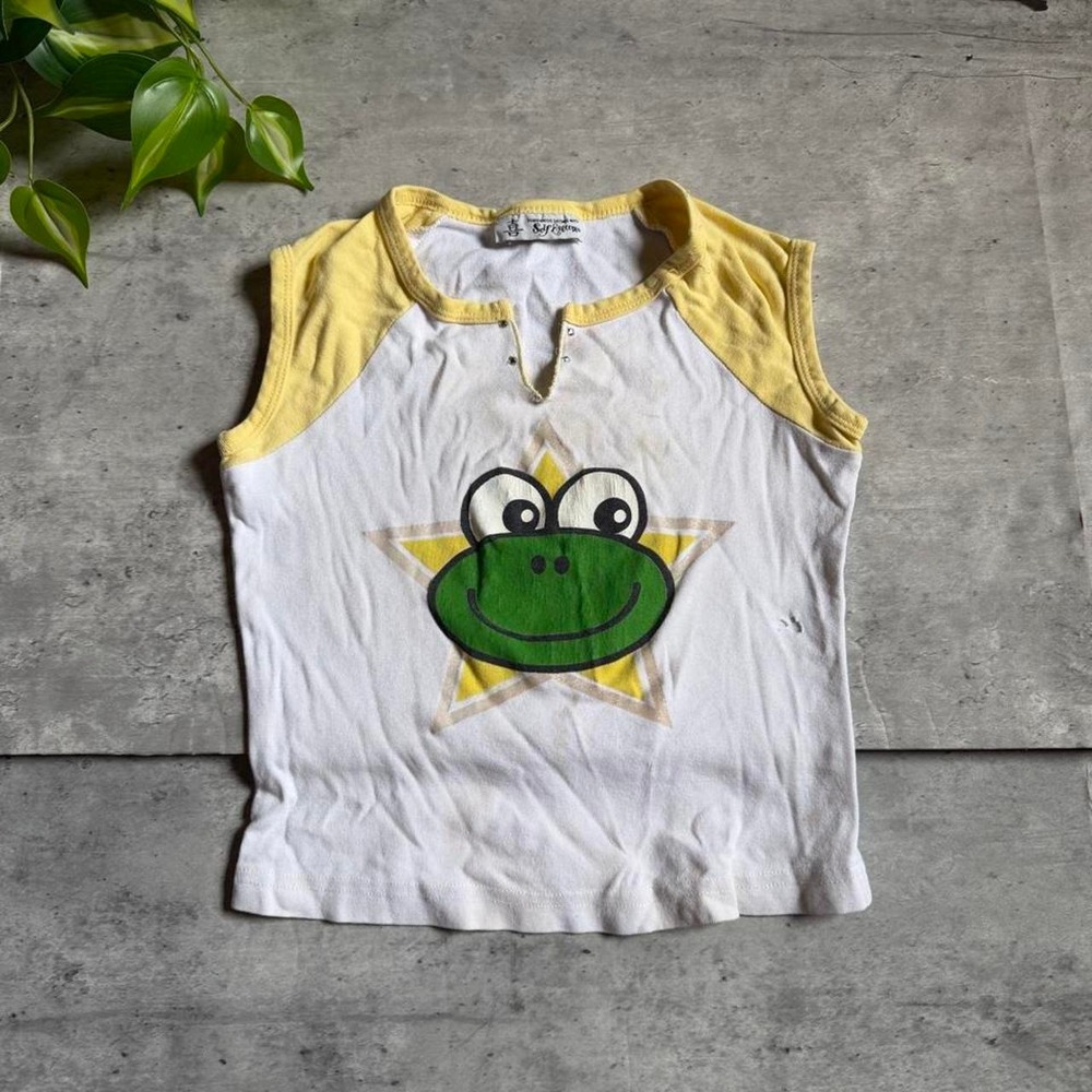 Vintage Y2K self esteem cutie frog baby tee